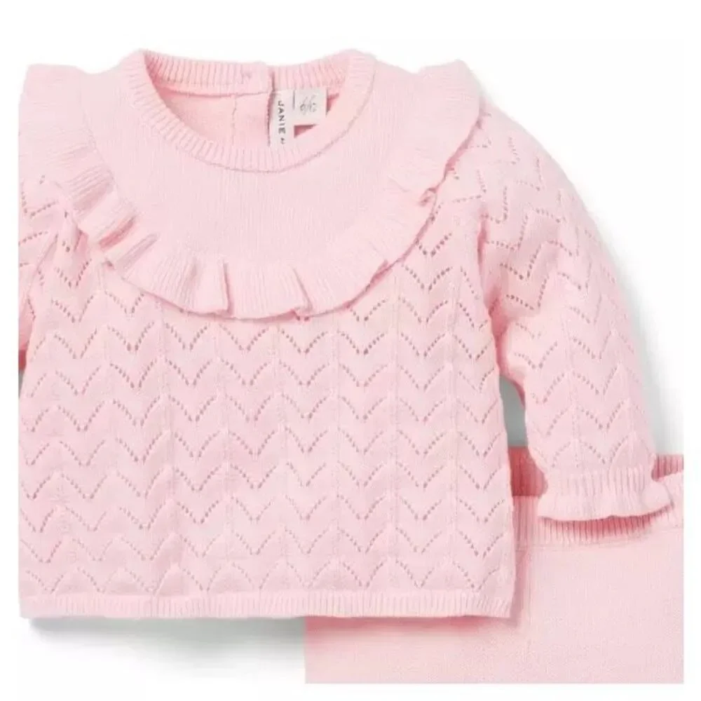 Janie and Jack Baby Ruffle Collared Sweater Set size 6–12 months